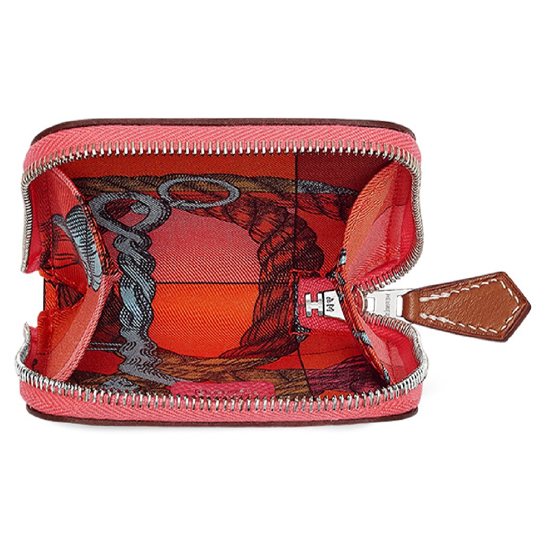 可愛い！ローズアザレ★HERMES シルクイン コインケース