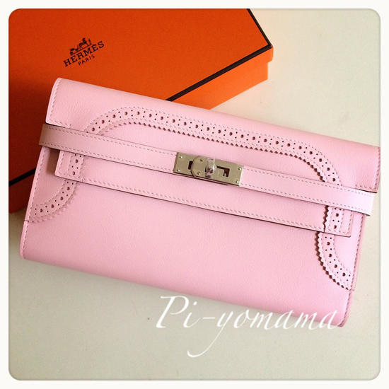【HERMES】極上!ロングウォレット/ローズサクラ ケリーギリーズ長財布