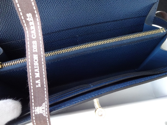 HERMES 稀少なケリーウォレット★ネイビーXゴールド金具★即発