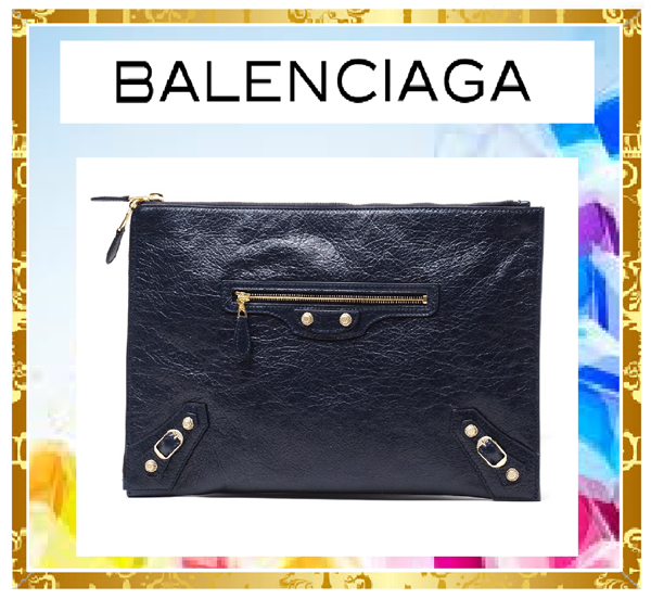 『15SS新作！バレンシアガバッグスーパーコピーBalenciaga！メタリックレザークラッチ』