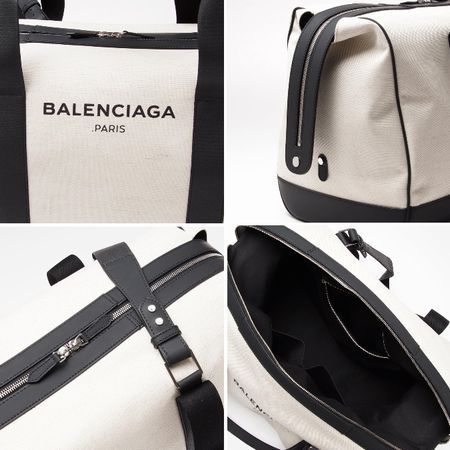 Canvas×Calf ☆2016新色 BALENCIAGA バレンシアガスーパーコピー☆ NAVY 24H トラベルバッグ(2way)