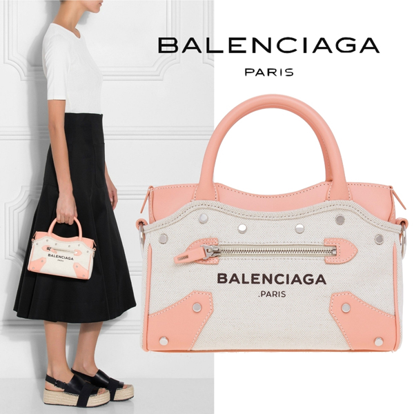 バレンシアガスーパーコピーBALENCIAGA Belharra Mini City☆Rose Ballerine