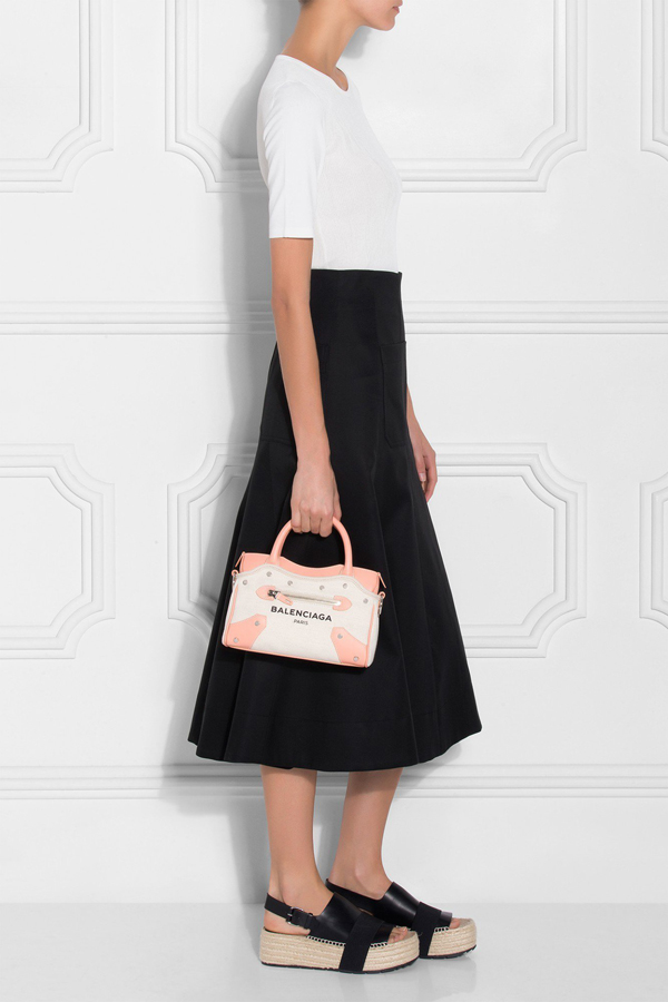 バレンシアガスーパーコピーBALENCIAGA Belharra Mini City☆Rose Ballerine