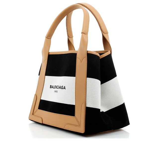 新作バレンシアガスーパーコピー【BALENCIAGA】大人気のXSストライプキャンバストート Black