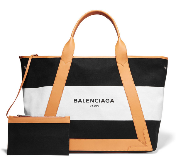 BALENCIAGA バレンシアガスーパーコピー NAVY CABAS トート ストライプ M ☆ミディアム