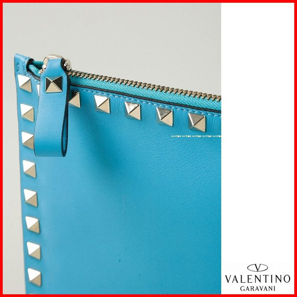 2016新作 【Valentino ヴァレンティノスーパーコピー】RockstudクラッチバッグＬ Blue