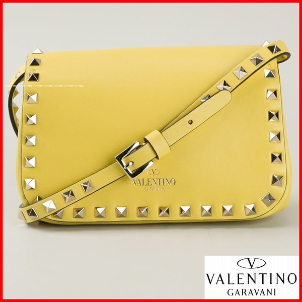 2016新作【Valentino ヴァレンティノスーパーコピー】Rockstudクロスボディ イエロー