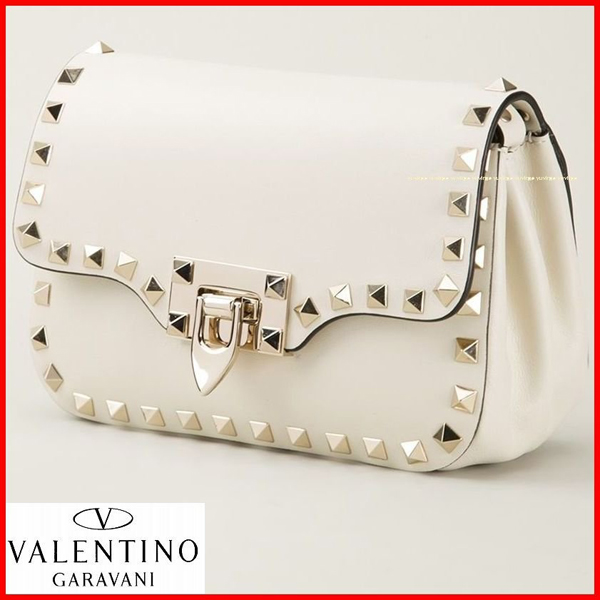 2016新作【Valentino ヴァレンティノスーパーコピー】Rockstudクロスボディ アイボリー