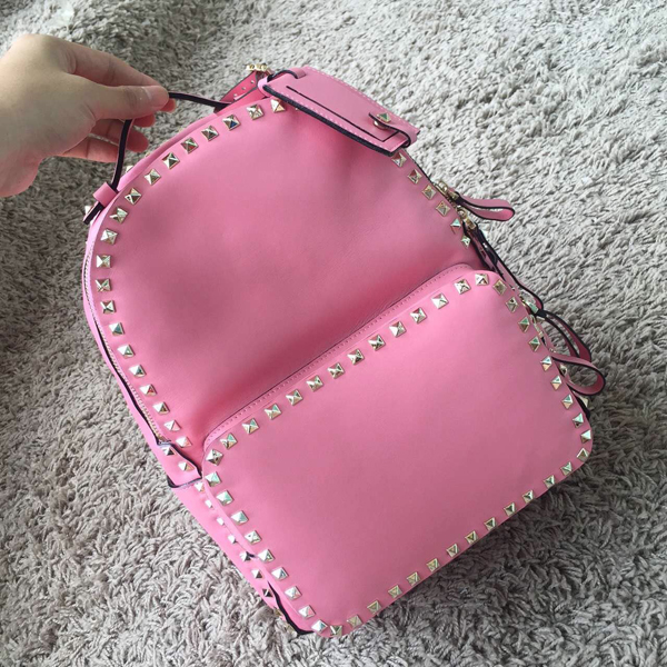 2016AW Valentino ヴァレンティノスーパーコピー ヴァレンティノ ロックスタッズ バックパック ピンク IW9B5399NWB