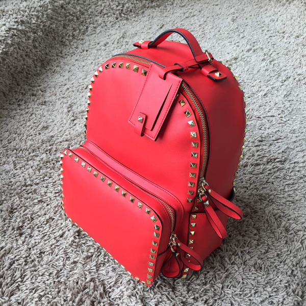 2016SS Valentino ヴァレンティノスーパーコピー ヴァレンティノ ロックスタッズ バックパック Red