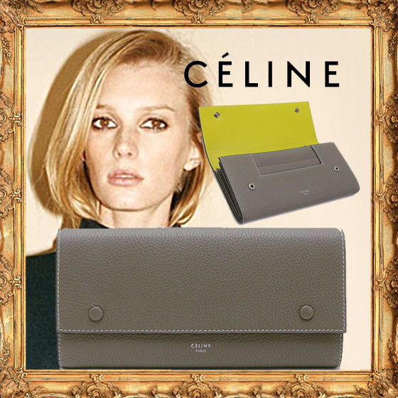 16最新 Celine セリーヌスーパーコピーバイカラー☆中がイエロー☆フラップ☆セリーヌ☆CELINE 101673