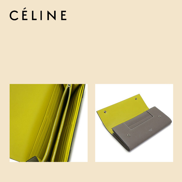 16最新 Celine セリーヌスーパーコピーバイカラー☆中がイエロー☆フラップ☆セリーヌ☆CELINE 101673