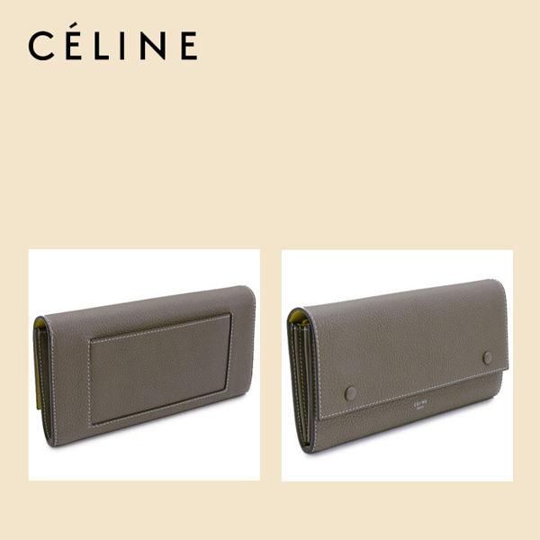 16最新 Celine セリーヌスーパーコピーバイカラー☆中がイエロー☆フラップ☆セリーヌ☆CELINE 101673