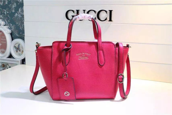 2016☆GUCCI☆グッチスーパーコピー ミニ レザー トップハンドルバッグ ローズ 368827 CAO0G 5535