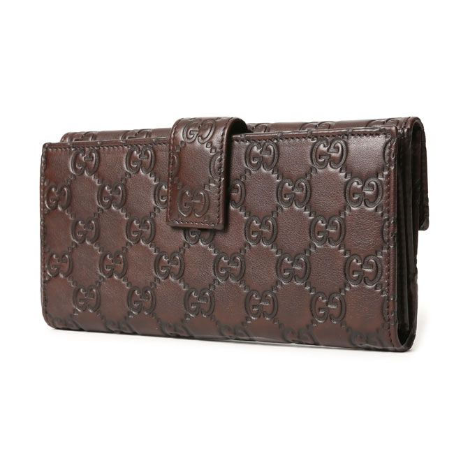 GUCCI グッチ 112715 A0V1G 2019 グッチシマレザー METAL BAR 長財布 チョコレー