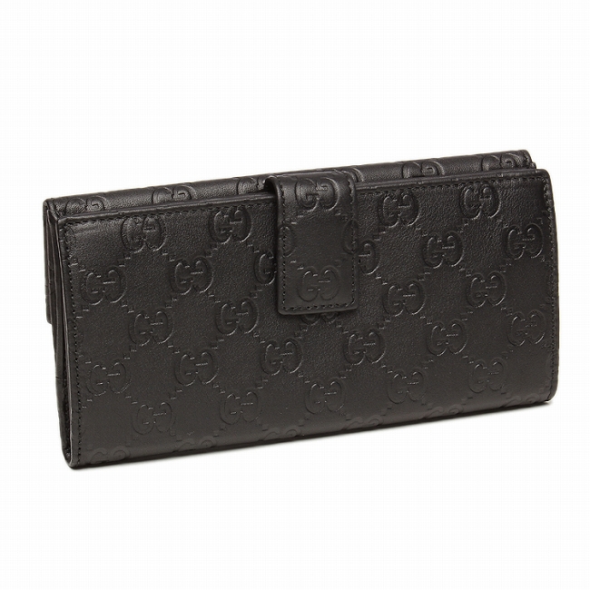 GUCCI グッチ ぐっち 財布 さいふ GUCCISSIMA 112715 A0V1G 1000 グッチシマレザー GUCCISSIMA メタルバー METALBAR 長財布 ブラック