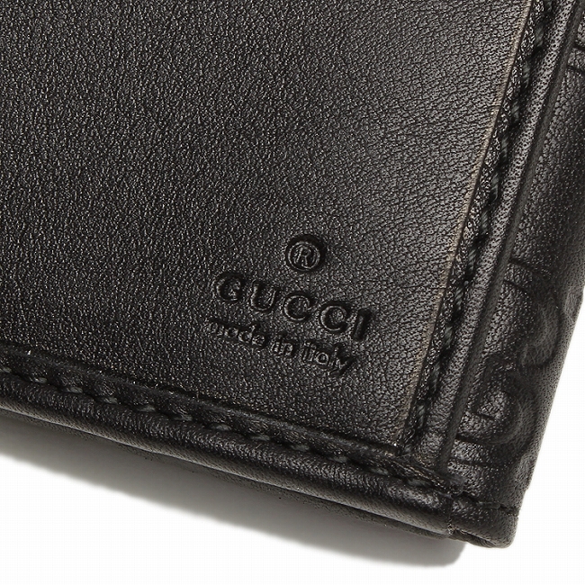 GUCCI グッチ ぐっち 財布 さいふ GUCCISSIMA 112715 A0V1G 1000 グッチシマレザー GUCCISSIMA メタルバー METALBAR 長財布 ブラック