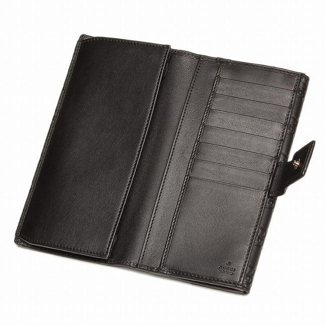 GUCCI グッチ ぐっち 財布 さいふ GUCCISSIMA 112715 A0V1G 1000 グッチシマレザー GUCCISSIMA メタルバー METALBAR 長財布 ブラック