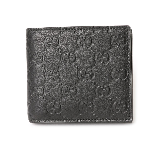 GUCCI グッチ 146223 A0V1R 1000 グッチシマレザー 2つ折財布 GUCCISSIMA ブラック