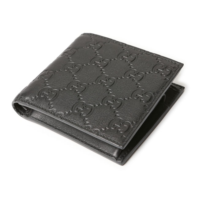 GUCCI グッチ 146223 A0V1R 1000 グッチシマレザー 2つ折財布 GUCCISSIMA ブラック
