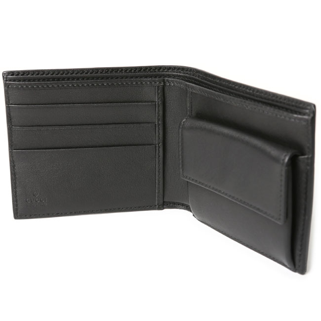 GUCCI グッチ 146223 A0V1R 1000 グッチシマレザー 2つ折財布 GUCCISSIMA ブラック