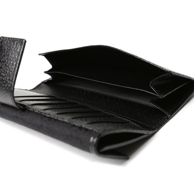 GUCCI グッチ 112715 F40IR 1000 GGキャンバス METAL BAR メタルバー 長財布 ブラック/ブラック