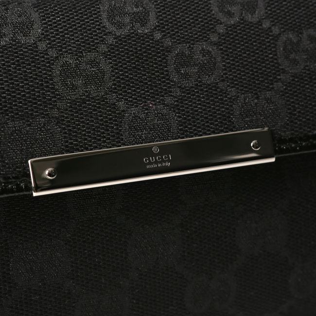 GUCCI グッチ 112715 F40IR 1000 GGキャンバス METAL BAR メタルバー 長財布 ブラック/ブラック