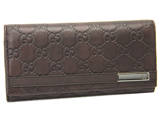 GUCCI グッチ 233112 AA61R 2019 グッチシマレザー 2つ折長財布 ダークブラウン