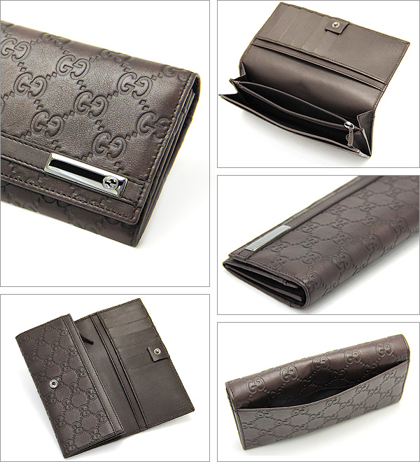 GUCCI グッチ 233112 AA61R 2019 グッチシマレザー 2つ折長財布 ダークブラウン