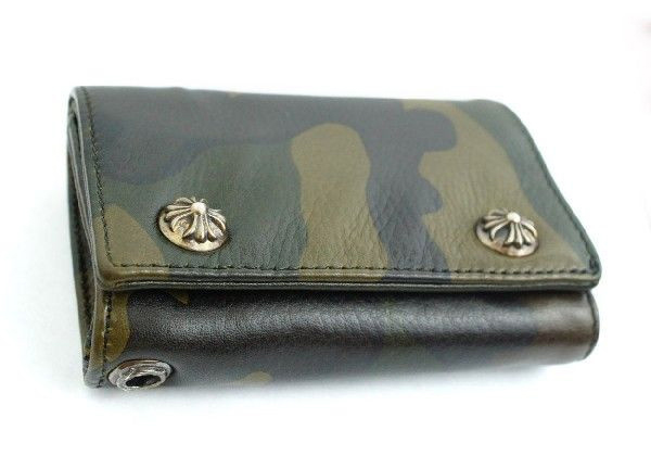 クロムハーツ CHクロス パッチ付 ３フォールド ウォレット カモ Chromehearts 049