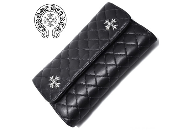 国内発送★クロムハーツ★#4　ウェーブキルティングウォレット Chromehearts51