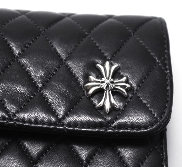 国内発送★クロムハーツ★#4　ウェーブキルティングウォレット Chromehearts51