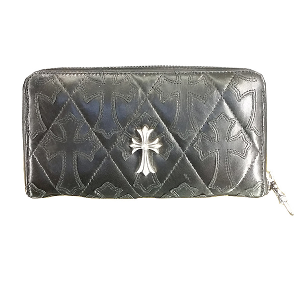 CHROME HEARTS【クロムハーツ財布スーパーコピー】セメタリークロス+CHクロス長財布