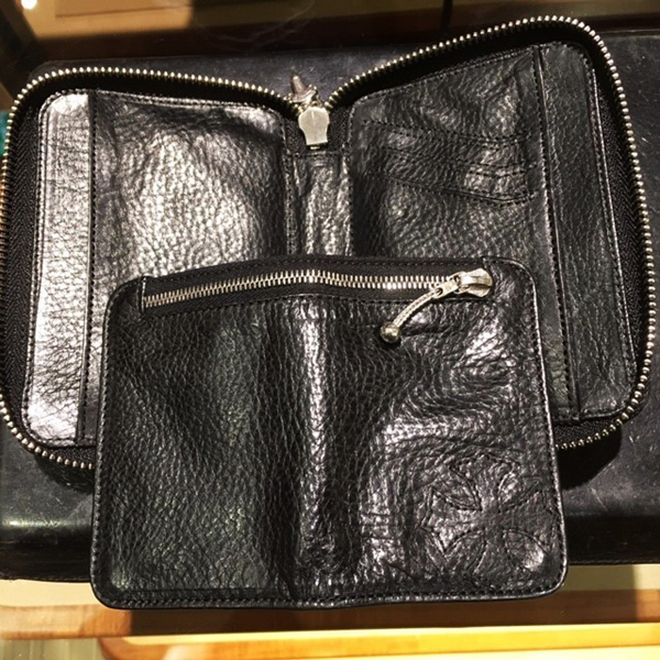 国内発/クロムハーツ財布スーパーコピー/ベビーバンクローバー/ 小銭入れ分離/BLK