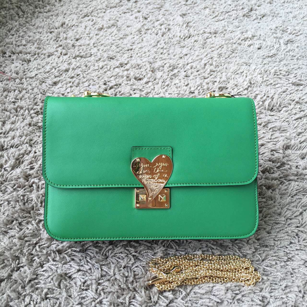 2016AW セレブ愛用者多数☆Valentino ヴァレンティノスーパーコピー☆ Green L'Amour Leather Shoulder Bag