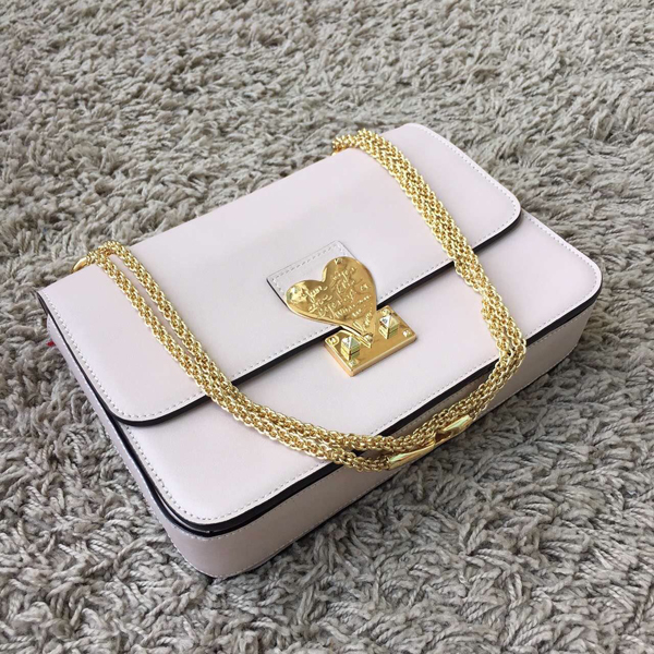 2016AW セレブ愛用者多数☆Valentino ヴァレンティノスーパーコピー☆ White L'Amour Leather Shoulder Bag