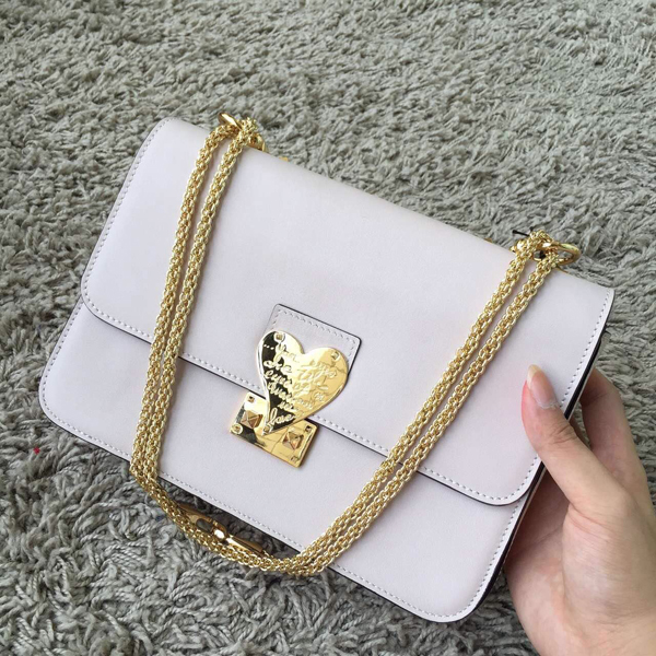 2016AW セレブ愛用者多数☆Valentino ヴァレンティノスーパーコピー☆ White L'Amour Leather Shoulder Bag