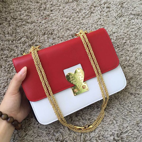 2016新作 セレブ愛用者多数☆Valentino ヴァレンティノスーパーコピー☆ Red/White L'Amour Leather Shoulder Bag