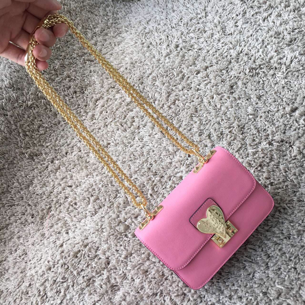 2016AW セレブ愛用者多数☆Valentino ヴァレンティノスーパーコピー☆ Pink L'Amour Leather Shoulder Bag