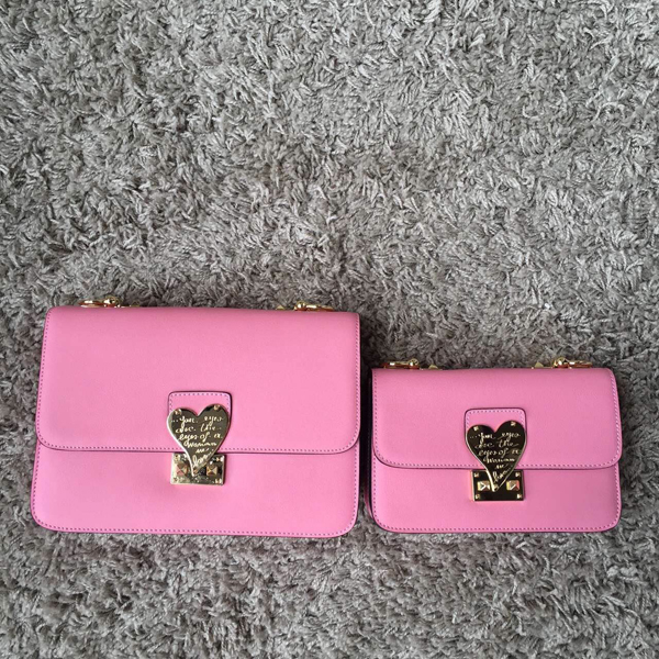 2016AW セレブ愛用者多数☆Valentino ヴァレンティノスーパーコピー☆ Pink L'Amour Leather Shoulder Bag