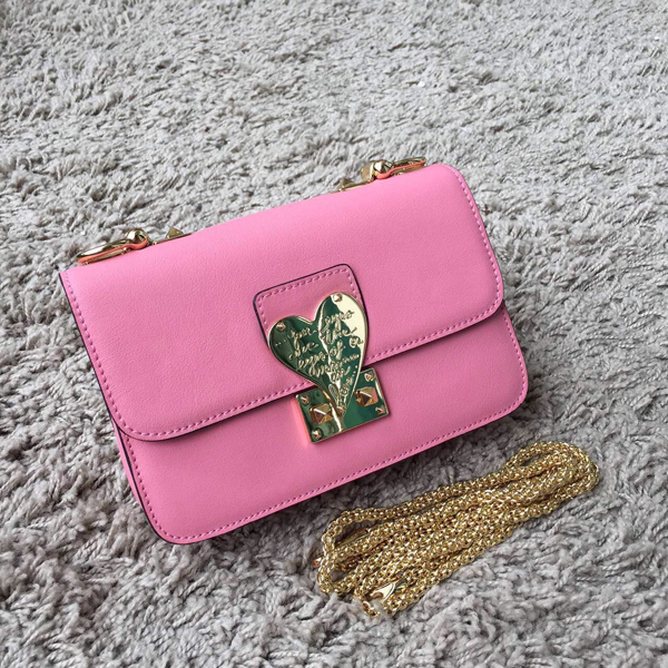 2016AW セレブ愛用者多数☆Valentino ヴァレンティノスーパーコピー☆ Pink L'Amour Leather Shoulder Bag