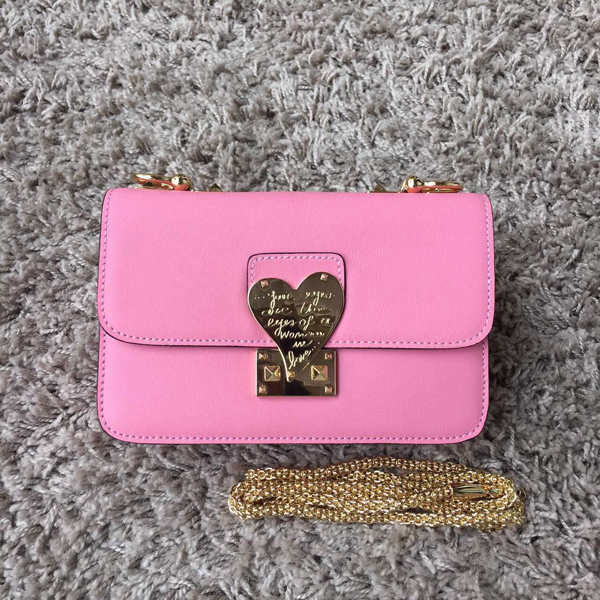 2016AW セレブ愛用者多数☆Valentino ヴァレンティノスーパーコピー☆ Pink L'Amour Leather Shoulder Bag