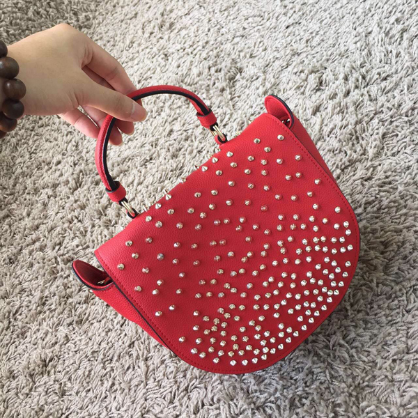 2016新作 Christian Louboutin クリスチャン ルブタンコピーたエレガントキュート Panettone Degradeスパイクバッグ Red