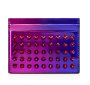 15AW最新作！ Christian Louboutin ☆Kios Spikes クリスチャン ルブタン財布スーパーコピーパテント☆★カードケース★