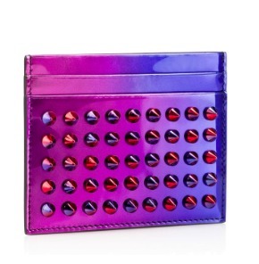15AW最新作！ Christian Louboutin ☆Kios Spikes クリスチャン ルブタン財布スーパーコピーパテント☆★カードケース★