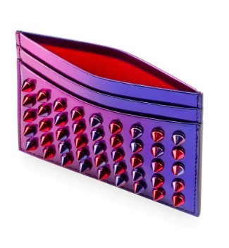 15AW最新作！ Christian Louboutin ☆Kios Spikes クリスチャン ルブタン財布スーパーコピーパテント☆★カードケース★