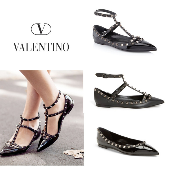 2016新作 Valentino ヴァレンティノスーパーコピー ロックスタッズ バレリーナ フラット