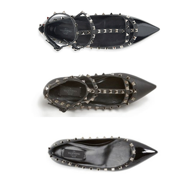 2016新作 Valentino ヴァレンティノスーパーコピー ロックスタッズ バレリーナ フラット