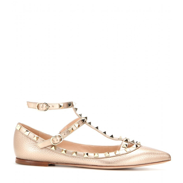 2016新作 Valentino ヴァレンティノスーパーコピーメタリックストラップバレリーナ★上品ゴージャス