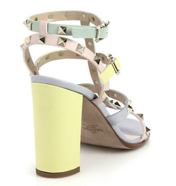 大人気！！2016新作Valentino ヴァレンティノスーパーコピー Rockstud Watercolor Colorblock Sandals